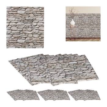 40x Panneaux muraux optique pierre gris