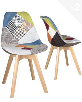 Chaise patchwork LAO (lot de 2)