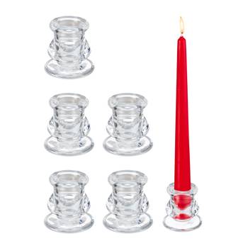 Stabkerzenhalter aus Glas 6er Set