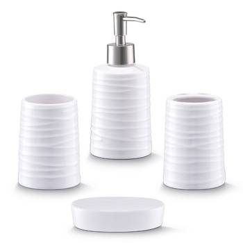 Bad-Accessoires-Set, 4-tlg., Keramik