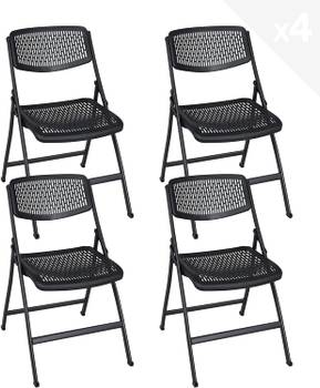 Lot de 4 chaises pliables SABA (Noir)