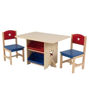 Kinder Holz Tisch "Stern" mit 2 Stühlen