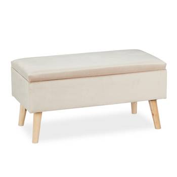 Banc en velours avec espace de rangement