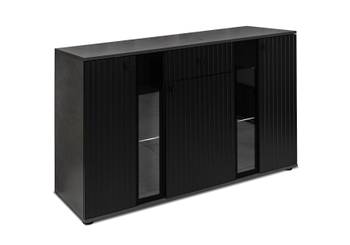 FURNIX Sideboard SARA Matera-Schwarz LED