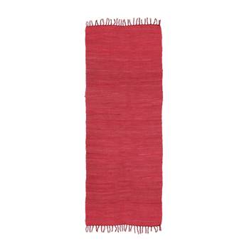 Tapis à franges rouge en coton