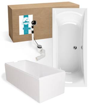 Badewanne Modern Curved 3-teilig Träger