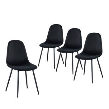 Lot de 4 chaises en velours noir