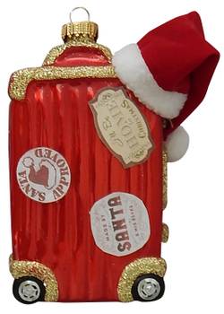 Santas Reisekoffer 11cm mit Stoffmütze