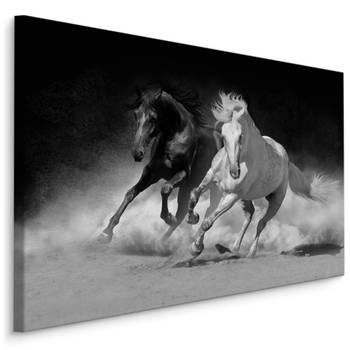 Leinwandbild Gallop Pferde Tiere Sand 3D