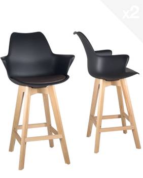 Chaise de bar scandinave MOTA (lot de 2)