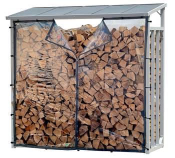 Kaminholzregal Wetterschutz Clear