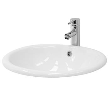 lavabo ovale 49x195x405 cm blanc