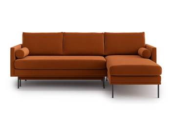 Blues Schlafsofa mit Chaiselongue