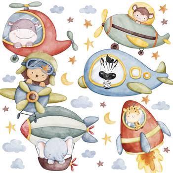 Wandsticker Tiere und Sterne 31‑er Set