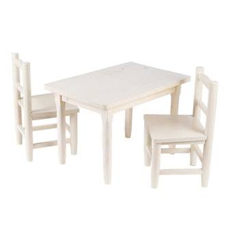 Salon enfant 1 table 2 chaises en pin bl