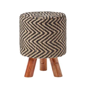 Hocker Jute Diamond Holzfüße