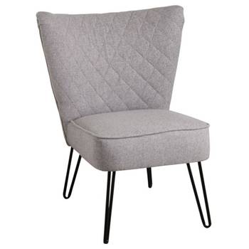 Fauteuil en polyester gris et métal Capi