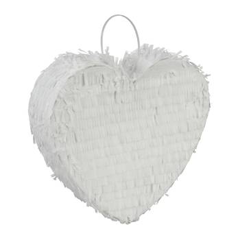 Weiße Pinata in Herz-Form