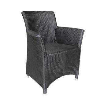 Fauteuil sapporo noir en loom et rotin