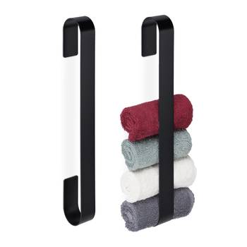 2x Porte-serviettes inox noir