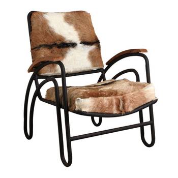 Fauteuil métal et peau de chèvre