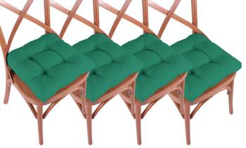 Set mit 4 grünen Stuhlpolstern