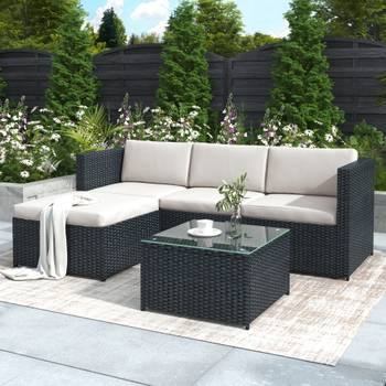 Polyrattan Gartenlounge-Set Ecksofa