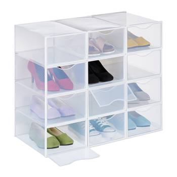 12er Pack Schuhboxen transparent