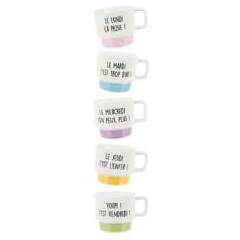 Coffret de 5 tasses pour la semaine