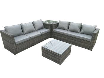 Gartenmöbel 6 Sitzer Rattan Sofa Set