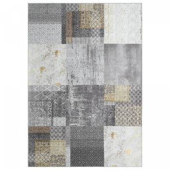 Tapis salon CARRAL 120x170 en coton gris