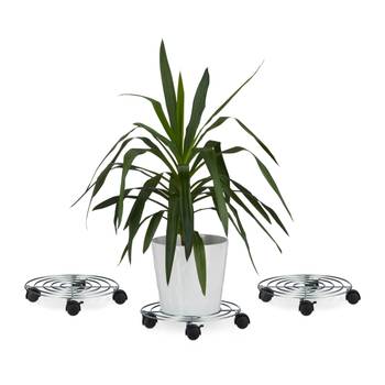 3x Plantentrolley met rem