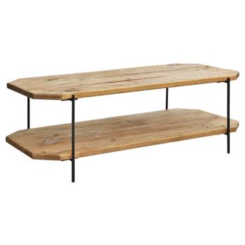 Table basse en bois rustique pieds métal