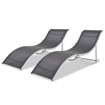 Duo de chaises longues pliantes