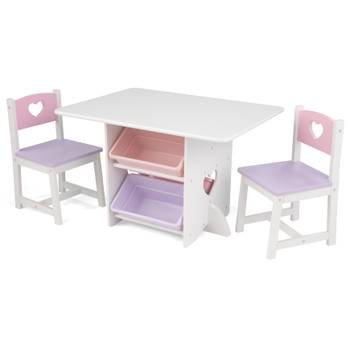 Kinder Holz Tisch "Herz" mit 2 Stühlen