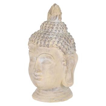 Buddha Kopf Figur 30x30x55 cm Beige/Grau