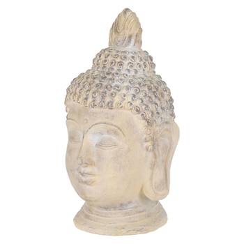 Buddha Kopf Figur 45x39x78 cm Beige/Grau