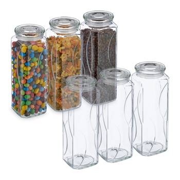 6x bocaux en verre de 1650 ml