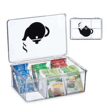 Boîte à thé transparente 6 compartiments