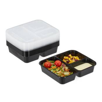 10er Set Meal Prep Boxen 3 Fächer