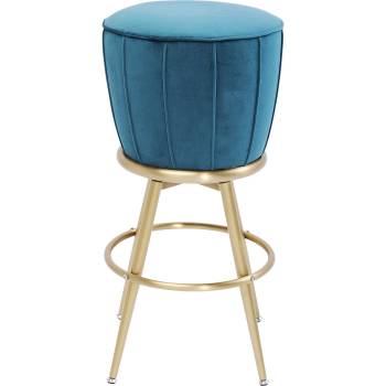 Tabouret de bar After Work velours bleu