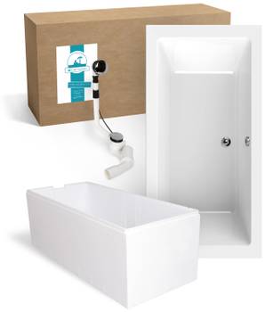 Badewanne ModernSquare2 3-teilig Träger