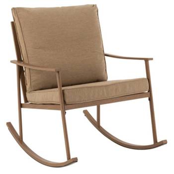 Rocking chair extérieur métal Bois foncé