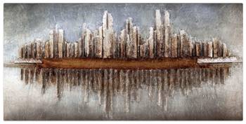 Holzbild Skycraper Silhouette