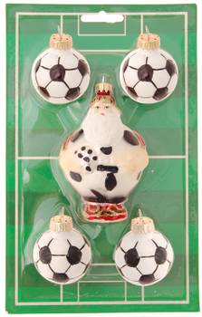 Miniset Fußball-Santa und 4 Fußbälle