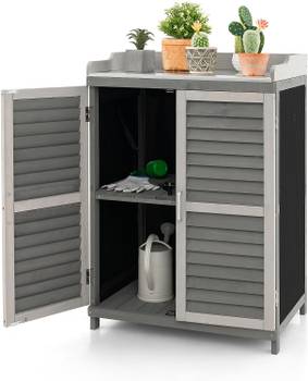 Gartenschrank mit Metall-Platte