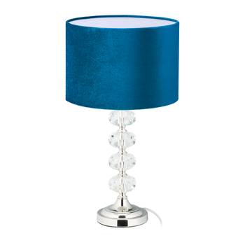 Lampe de chevet bleue cristal et velours