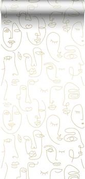 papier peint visages Line Art