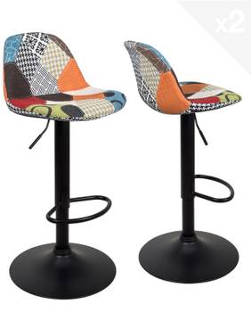 Lot de 2 tabourets patchwork SIG