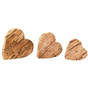 Coeurs à poser en bois (lot de 3)